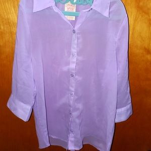 Girls Pastel Purple Button Up Size M